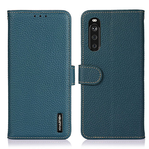 Coque Portefeuille Livre Cuir Etui Clapet B01H pour Sony Xperia 10 III Lite Vert