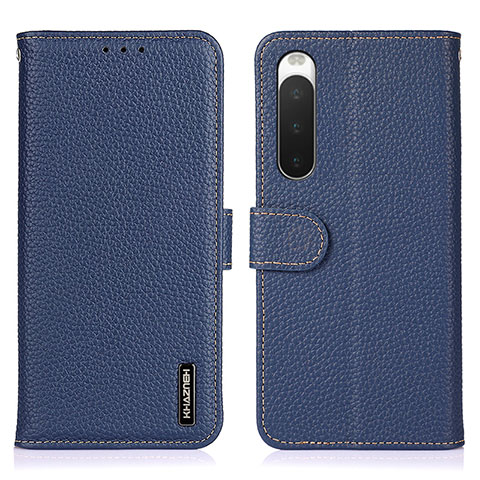 Coque Portefeuille Livre Cuir Etui Clapet B01H pour Sony Xperia 10 IV Bleu