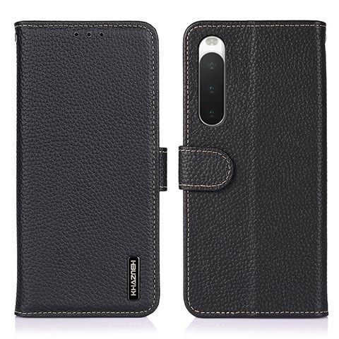 Coque Portefeuille Livre Cuir Etui Clapet B01H pour Sony Xperia 10 IV SO-52C Noir