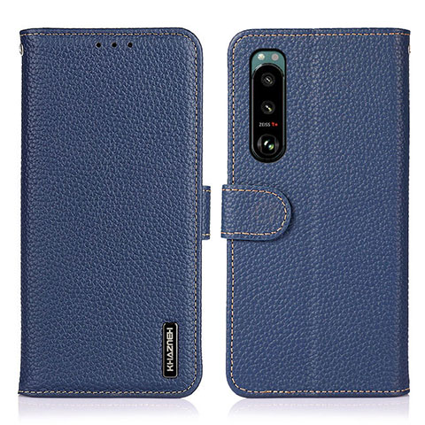 Coque Portefeuille Livre Cuir Etui Clapet B01H pour Sony Xperia 5 III SO-53B Bleu