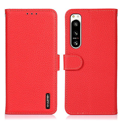 Coque Portefeuille Livre Cuir Etui Clapet B01H pour Sony Xperia 5 IV Rouge