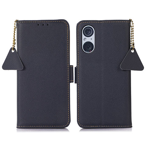 Coque Portefeuille Livre Cuir Etui Clapet B01H pour Sony Xperia 5 V Bleu