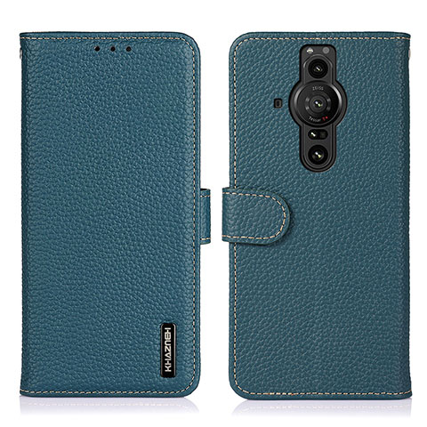 Coque Portefeuille Livre Cuir Etui Clapet B01H pour Sony Xperia PRO-I Vert