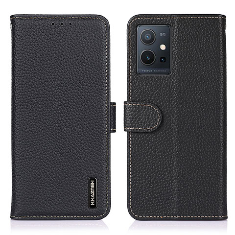 Coque Portefeuille Livre Cuir Etui Clapet B01H pour Vivo iQOO Z6 5G Noir