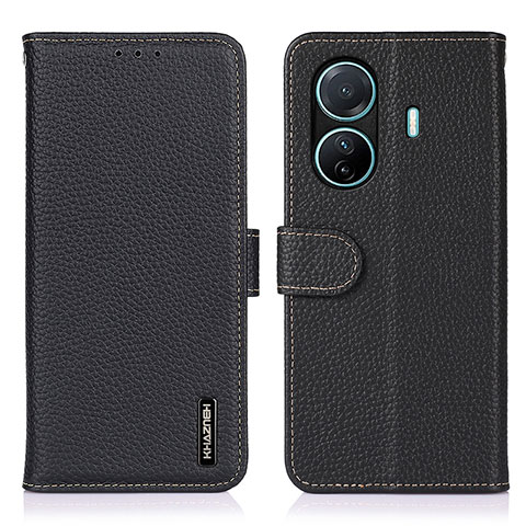 Coque Portefeuille Livre Cuir Etui Clapet B01H pour Vivo iQOO Z6 Pro 5G Noir