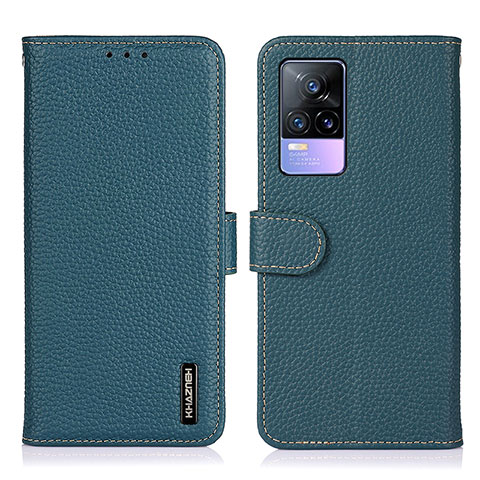 Coque Portefeuille Livre Cuir Etui Clapet B01H pour Vivo V21e 4G Vert