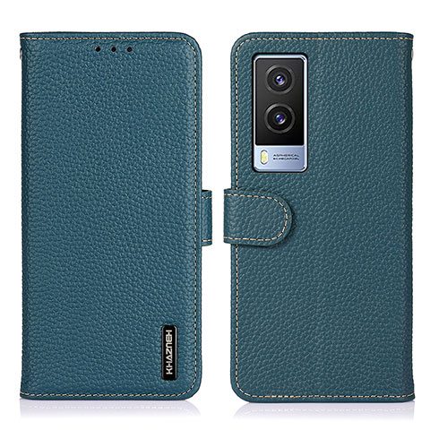 Coque Portefeuille Livre Cuir Etui Clapet B01H pour Vivo V21e 5G Vert