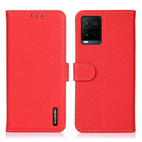 Coque Portefeuille Livre Cuir Etui Clapet B01H pour Vivo Y21 Rouge