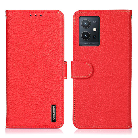 Coque Portefeuille Livre Cuir Etui Clapet B01H pour Vivo Y55 5G Rouge