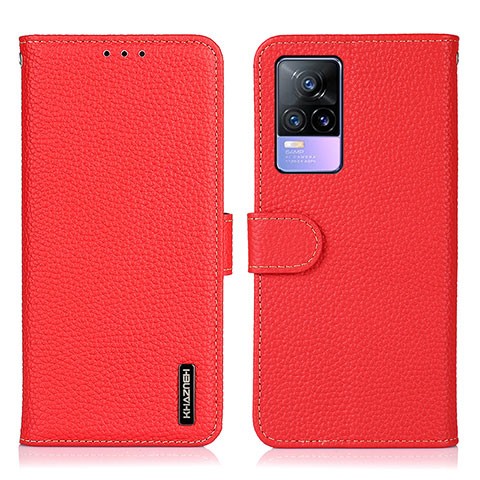 Coque Portefeuille Livre Cuir Etui Clapet B01H pour Vivo Y73 (2021) Rouge