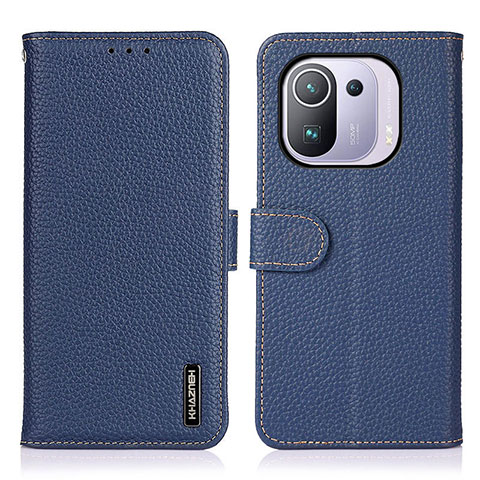 Coque Portefeuille Livre Cuir Etui Clapet B01H pour Xiaomi Mi 11 Pro 5G Bleu