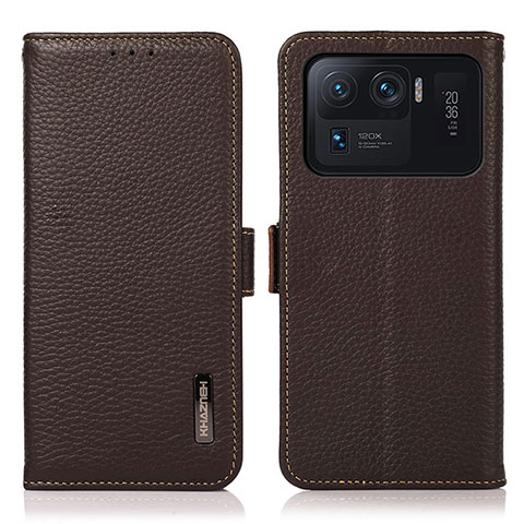 Coque Portefeuille Livre Cuir Etui Clapet B01H pour Xiaomi Mi 11 Ultra 5G Marron