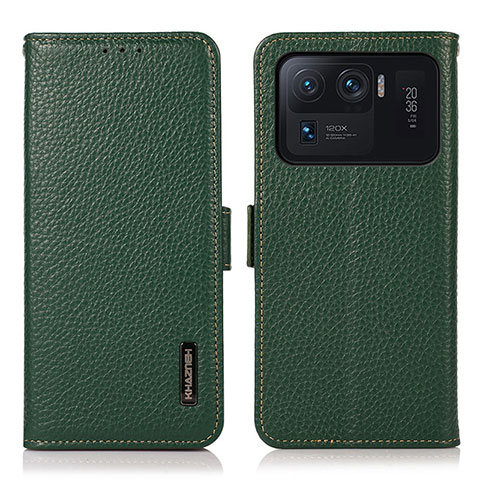 Coque Portefeuille Livre Cuir Etui Clapet B01H pour Xiaomi Mi 11 Ultra 5G Vert