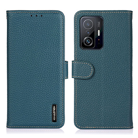 Coque Portefeuille Livre Cuir Etui Clapet B01H pour Xiaomi Mi 11T Pro 5G Vert