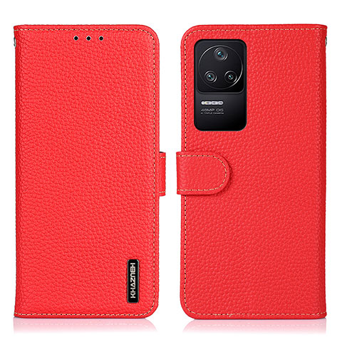 Coque Portefeuille Livre Cuir Etui Clapet B01H pour Xiaomi Poco F4 5G Rouge