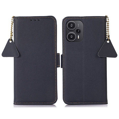 Coque Portefeuille Livre Cuir Etui Clapet B01H pour Xiaomi Poco F5 5G Bleu