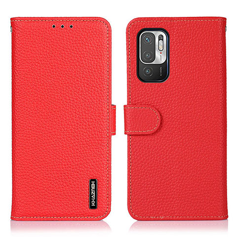 Coque Portefeuille Livre Cuir Etui Clapet B01H pour Xiaomi POCO M3 Pro 5G Rouge