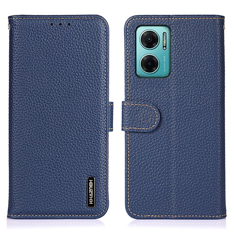 Coque Portefeuille Livre Cuir Etui Clapet B01H pour Xiaomi Redmi 10 5G Bleu