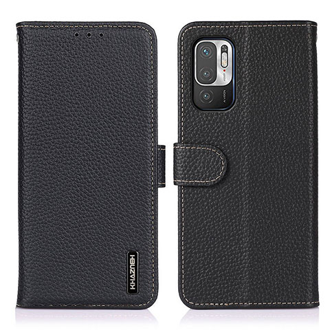 Coque Portefeuille Livre Cuir Etui Clapet B01H pour Xiaomi Redmi Note 10 5G Noir