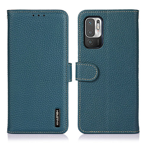 Coque Portefeuille Livre Cuir Etui Clapet B01H pour Xiaomi Redmi Note 10T 5G Vert