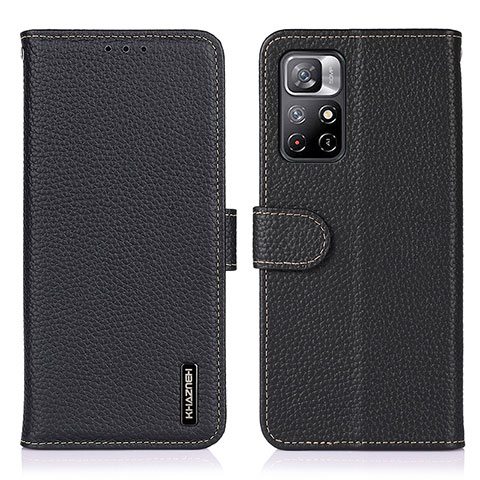 Coque Portefeuille Livre Cuir Etui Clapet B01H pour Xiaomi Redmi Note 11 5G Noir