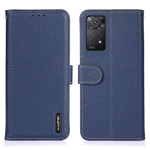 Coque Portefeuille Livre Cuir Etui Clapet B01H pour Xiaomi Redmi Note 11 Pro 4G Bleu