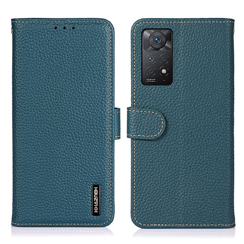 Coque Portefeuille Livre Cuir Etui Clapet B01H pour Xiaomi Redmi Note 11 Pro 4G Vert