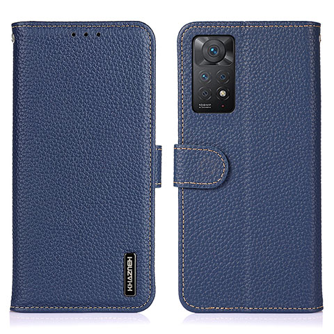 Coque Portefeuille Livre Cuir Etui Clapet B01H pour Xiaomi Redmi Note 11 Pro 5G Bleu