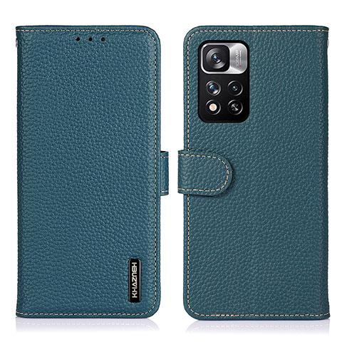 Coque Portefeuille Livre Cuir Etui Clapet B01H pour Xiaomi Redmi Note 11 Pro+ Plus 5G Vert