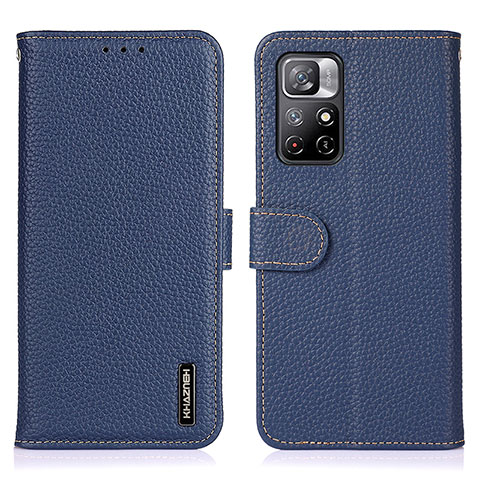 Coque Portefeuille Livre Cuir Etui Clapet B01H pour Xiaomi Redmi Note 11S 5G Bleu