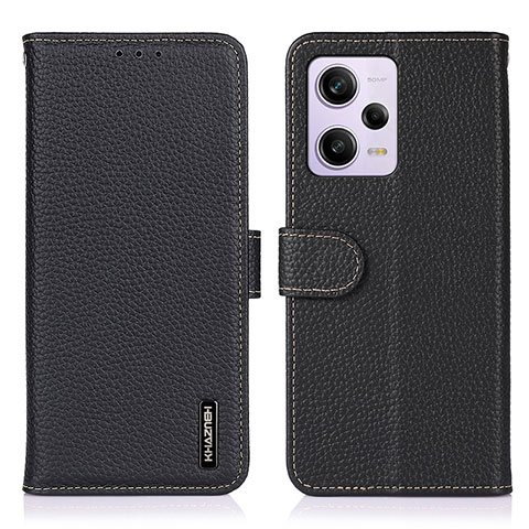 Coque Portefeuille Livre Cuir Etui Clapet B01H pour Xiaomi Redmi Note 12 Pro 5G Noir