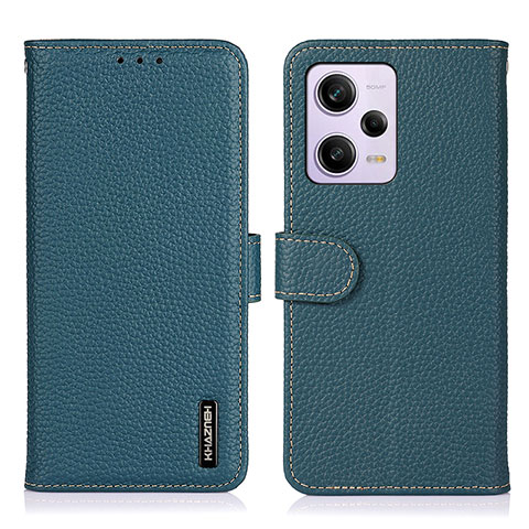 Coque Portefeuille Livre Cuir Etui Clapet B01H pour Xiaomi Redmi Note 12 Pro 5G Vert