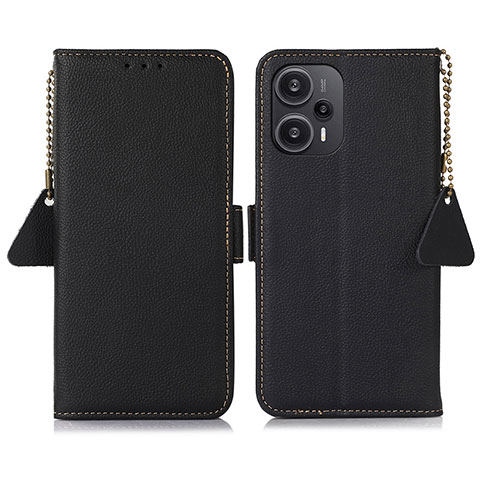 Coque Portefeuille Livre Cuir Etui Clapet B01H pour Xiaomi Redmi Note 12 Turbo 5G Noir