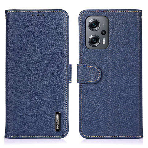 Coque Portefeuille Livre Cuir Etui Clapet B01H pour Xiaomi Redmi Note 12T Pro 5G Bleu