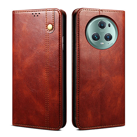 Coque Portefeuille Livre Cuir Etui Clapet B01S pour Huawei Honor Magic5 Pro 5G Marron