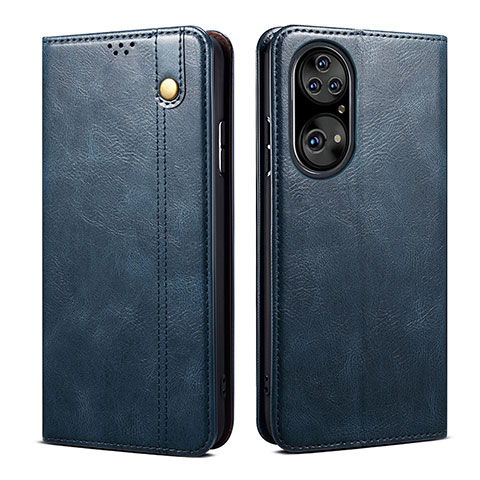 Coque Portefeuille Livre Cuir Etui Clapet B01S pour Huawei P50 Pro Bleu