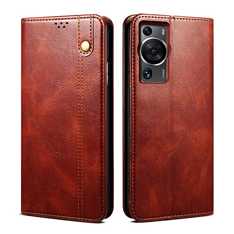 Coque Portefeuille Livre Cuir Etui Clapet B01S pour Huawei P60 Marron