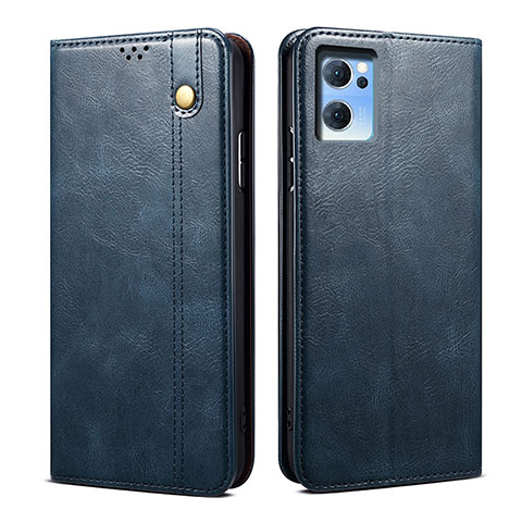 Coque Portefeuille Livre Cuir Etui Clapet B01S pour Oppo Reno7 5G Bleu