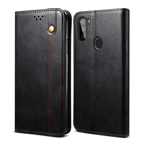 Coque Portefeuille Livre Cuir Etui Clapet B01S pour Samsung Galaxy M11 Noir