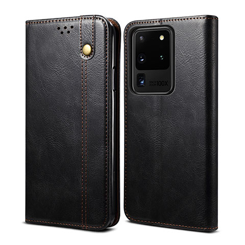 Coque Portefeuille Livre Cuir Etui Clapet B01S pour Samsung Galaxy S20 Ultra 5G Noir