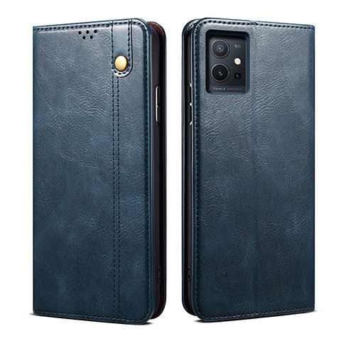 Coque Portefeuille Livre Cuir Etui Clapet B01S pour Vivo iQOO Z6 5G Bleu