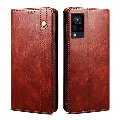 Coque Portefeuille Livre Cuir Etui Clapet B01S pour Vivo V21e 4G Marron