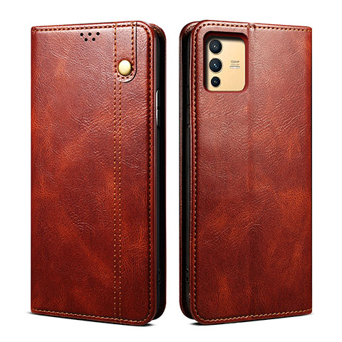 Coque Portefeuille Livre Cuir Etui Clapet B01S pour Vivo V23 Pro 5G Marron