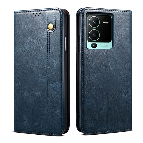 Coque Portefeuille Livre Cuir Etui Clapet B01S pour Vivo V25 Pro 5G Bleu