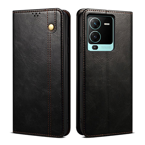 Coque Portefeuille Livre Cuir Etui Clapet B01S pour Vivo V25 Pro 5G Noir