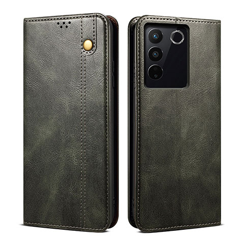 Coque Portefeuille Livre Cuir Etui Clapet B01S pour Vivo V27 Pro 5G Vert