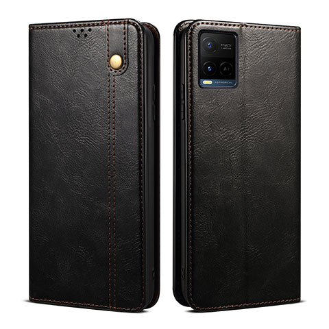 Coque Portefeuille Livre Cuir Etui Clapet B01S pour Vivo Y21a Noir