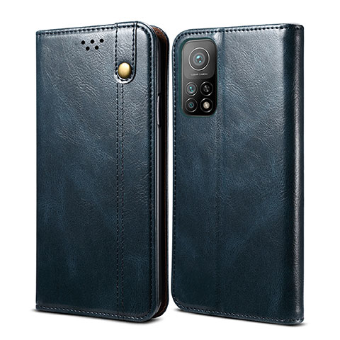 Coque Portefeuille Livre Cuir Etui Clapet B01S pour Xiaomi Mi 10T Pro 5G Bleu