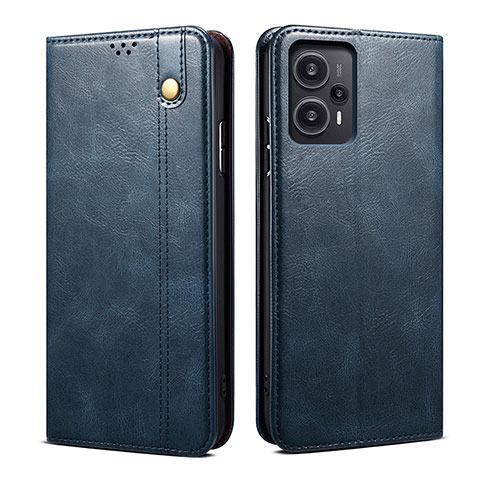 Coque Portefeuille Livre Cuir Etui Clapet B01S pour Xiaomi Poco F5 5G Bleu