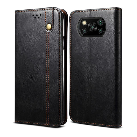 Coque Portefeuille Livre Cuir Etui Clapet B01S pour Xiaomi Poco X3 NFC Noir